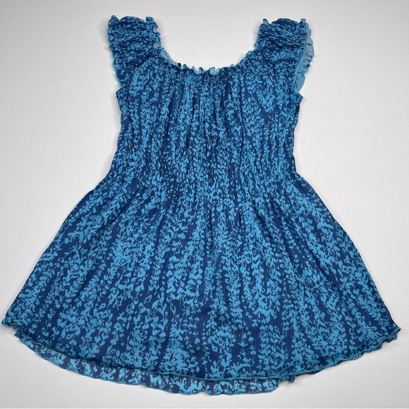 Y2K Babydoll Top Tank Silk Fairy Cottagecore Whimsigoth Romantic Milkmaid Blue - Picture 5 of 14